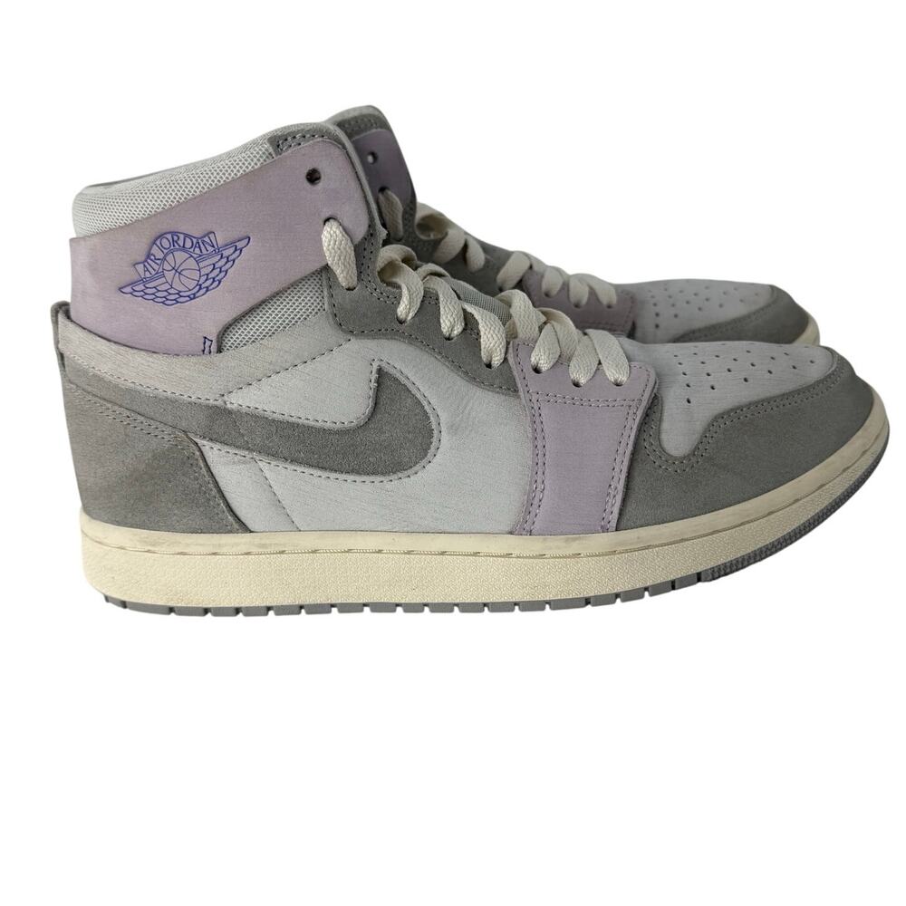 Air Jordan 1 Mid Grey Grape Womens 9 Suede Lavender Off White DV1305-005 - Picture 2 of 10